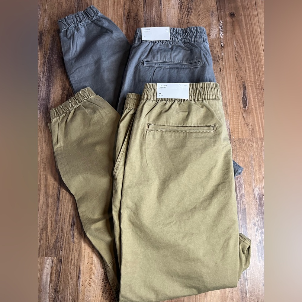 American Eagle Mens Casual Pants Trekker Jogger Flex Set of 2 - Gray & Tan